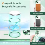 iPhone 13 - Hátlap tok MagSafe - átlátszó-zöld - Luxury Crystal MagSafe
