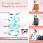 iPhone13 Pro - Hátlap tok MagSafe - rózsaszín - Techsuit Luxury Crystal