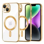 iPhone14 - Hátlap tok MagSafe - arany - Techsuit Luxury Crystal