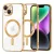 iPhone14 - Hátlap tok MagSafe - arany - Techsuit Luxury Crystal