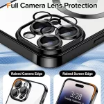 iPhone14 Pro - Hátlap tok MagSafe - fekete - Techsuit Luxury Crystal