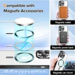 iPhone14 Pro - Hátlap tok MagSafe - fekete - Techsuit Luxury Crystal