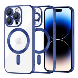   iPhone14 Pro - Hátlap tok MagSafe - sötétkék - Techsuit Luxury Crystal