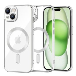  iPhone15 Plus - Hátlap tok MagSafe - ezüst - Techsuit Luxury Crystal