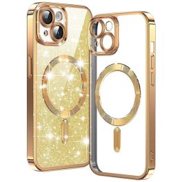   iPhone14 Plus - Hátlap tok MagSafe - arany - Techsuit Luxury Glitter
