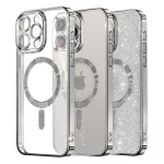 Techsuit - Luxury Glitter MagSafe csillámos tok - iPhone 15 Pro - Silver (ezüst)