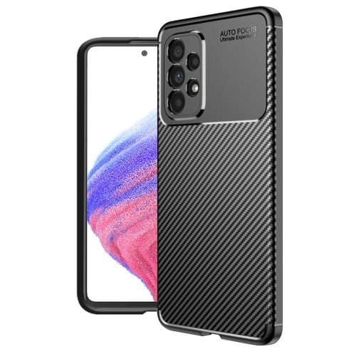 Techsuit - Hátlap tok - CarbonFiber - Samsung Galaxy A53 5G - Black (fekete)