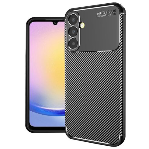 Techsuit - Hátlap tok - CarbonFiber - Samsung Galaxy A25 5G - Black (fekete)