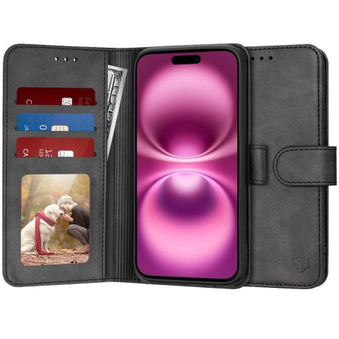 Techsuit - Diary Book - iPhone 16 Plus - Black (fekete)