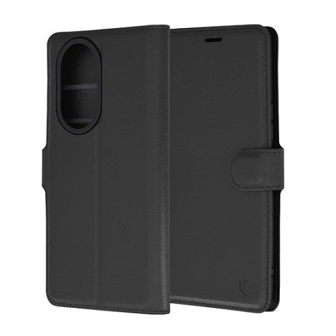 Techsuit - Leather Folio Notesz tok - Honor 200 Pro Black (fekete)