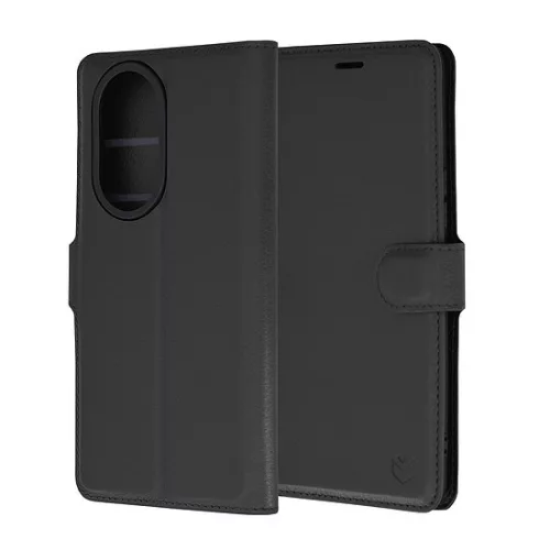 Techsuit - Leather Folio Notesz tok - Honor 200 Pro Black (fekete)