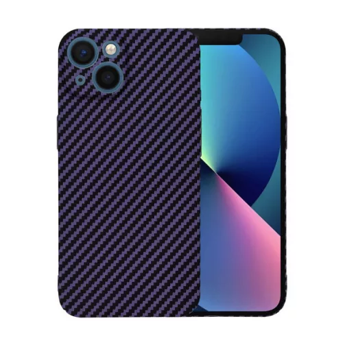 iPhone13 - Hátlap tok - lila - carbon - Techsuit Carbonite FiberShell