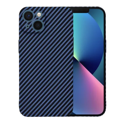 iPhone13 - Hátlap tok - kék - carbon - Techsuit Carbonite FiberShell