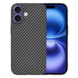   iPhone16 - Hátlap tok - fekete - carbon - Techsuit Carbonite FiberShell