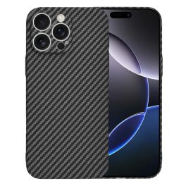   iPhone16 Pro Max - Hátlap tok - fekete - carbon - Techsuit Carbonit FiberSh