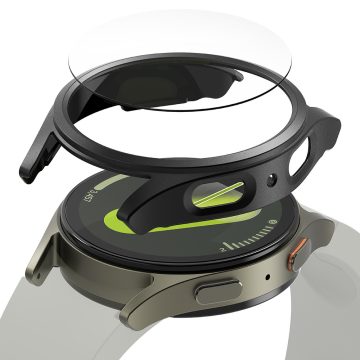   Ringke - Slim tok + Kijelzővédő - Samsung Galaxy Watch7 44mm - Titanium Black (fekete)