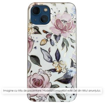   Tok szilikon, Apple iPhone 16 Techsuit Marble Series (fehér)