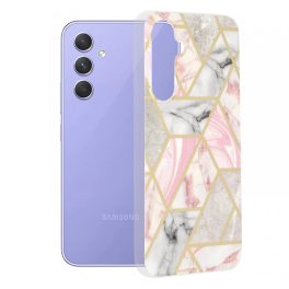   iPhone16 Plus - Hátlap tok - rózsaszín - mintás - Techsuit Marble