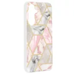 iPhone16 Plus - Hátlap tok - rózsaszín - mintás - Techsuit Marble