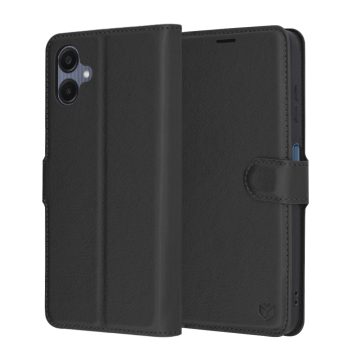 Techsuit - Leather Folio tok - SAMSUNG A06 - Black (fekete)