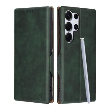  Techsuit - Safe Wallet Plus Notesz tok - SAMSUNG  S25 Ultra - Green (zöld)
