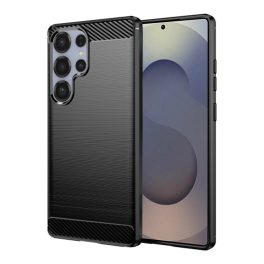   Techsuit - Hátlap tok - Carbon Szilikon - Samsung Galaxy S25 Ultra - Black (fekete)