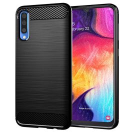   Techsuit - Hátlap tok - Carbon Szilikon - Samsung Galaxy A30s / A50 / A50s - Black (fekete)