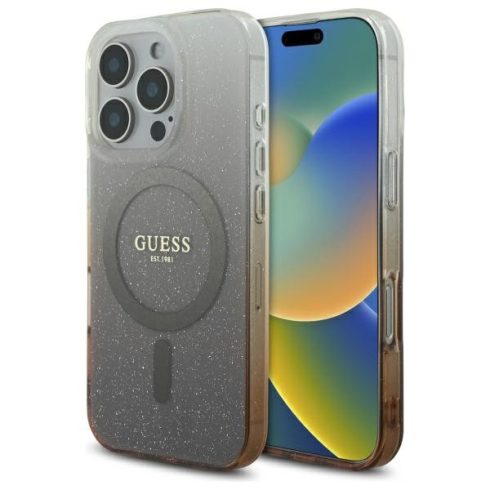 Guess - IML Glitter Gradient MagSafe tok (GUHMP16LHGRCELW) - iPhone 16 Pro - Brown (barna)