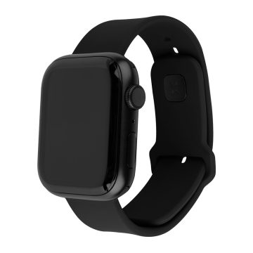   Fixed - Silicone Sporty Strap Set 35mm - Apple Watch 1/2/3/4/5/6/7/8/9/10/SE/SE 2/Ultra/Ultra 2 (42/44/45/46/49mm) - Black (feke