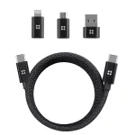 Adatkábel - 1M - USB-C - USB-C - szőtt - fekete - Mágneses - Edizard  EZ820