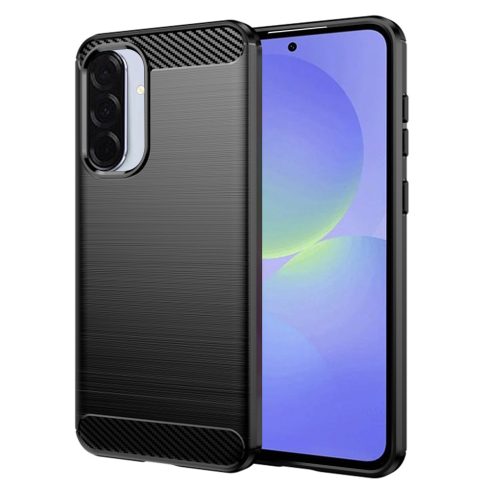 Techsuit - Hátlap tok - Carbon Szilikon - Samsung Galaxy A36 5G / A56 5G - Black (fekete)