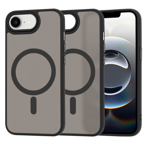 Techsuit - HaloFrost MagSafe Series tok - iPhone 16e - Smoke Black (fekete)