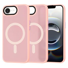  iPhone16e - Hátlap tok MagSafe - rózsaszín - Techsuit HaloFrost