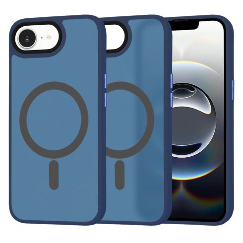 Techsuit - HaloFrost MagSafe tok - iPhone 16e - Deep Blue (sötétkék)