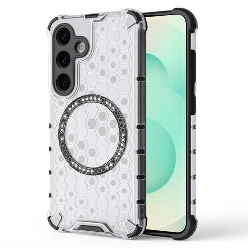 Techsuit - HoneyComb Shield MagSafe tok - Samsung S25 Plus - White (fehér)