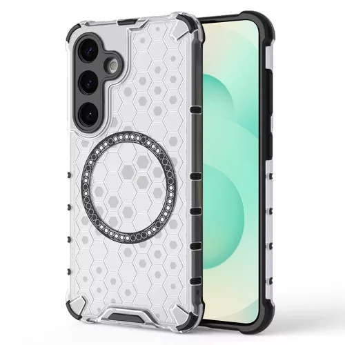 Techsuit - HoneyComb Shield MagSafe tok - Samsung S25 Plus - White (fehér)