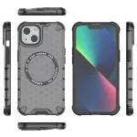 Techsuit - HoneyComb Shield MagSafe tok - iPhone 13 - Black (fekete)