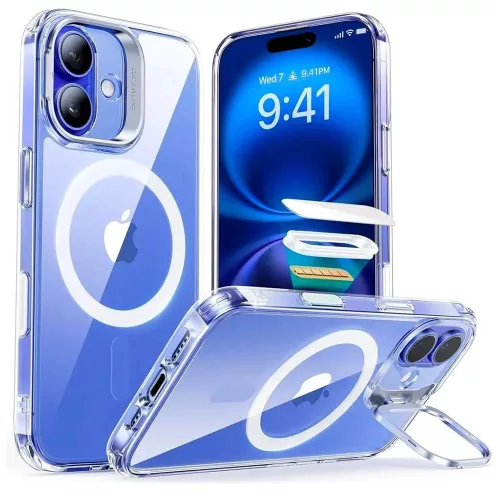 ESR - Classic Hybrid HaloLock Kickstand tok - iPhone 16 - (átlátszó)