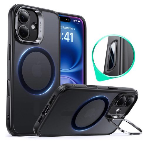 ESR - Classic Hybrid HaloLock Kickstand tok - iPhone 16 - Frosted Black (fekete)