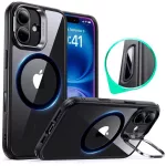 ESR - Classic Hybrid HaloLock Kickstand tok - iPhone 16 - (átlátszó) Black (fekete)