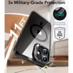 ESR - Classic Hybrid HaloLock Kickstand tok - iPhone 16 - (átlátszó) Black (fekete)