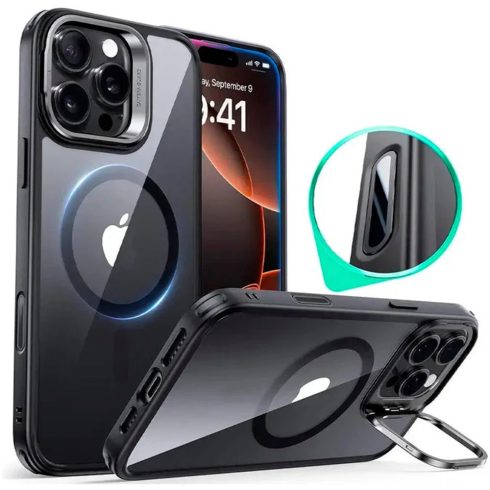 ESR - Classic Hybrid HaloLock Kickstand tok - iPhone 16 Pro Max - (átlátszó) Black (fekete)