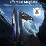 ESR - Classic Hybrid HaloLock tok - iPhone 17 Pro Max - Clear Black (fekete)