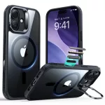 ESR - Classic Hybrid HaloLock Kickstand tok - iPhone 17 - Clear Black (fekete)