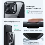 ESR - Classic Hybrid HaloLock Kickstand tok - iPhone 17 - Clear Black (fekete)