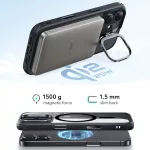 ESR - Classic Hybrid HaloLock Kickstand tok - iPhone 17 - Clear Black (fekete)