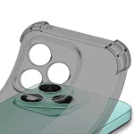 iPhone12 - Hátlap tok - átlátszó-fekete - Techsuit Shockproof Szilikon