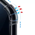 iPhone12 - Hátlap tok - átlátszó-fekete - Techsuit Shockproof Szilikon