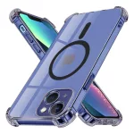 iPhone13 - Hátlap tok - (átlátszó-fekete) - Shockproof Szilikon Techsuit