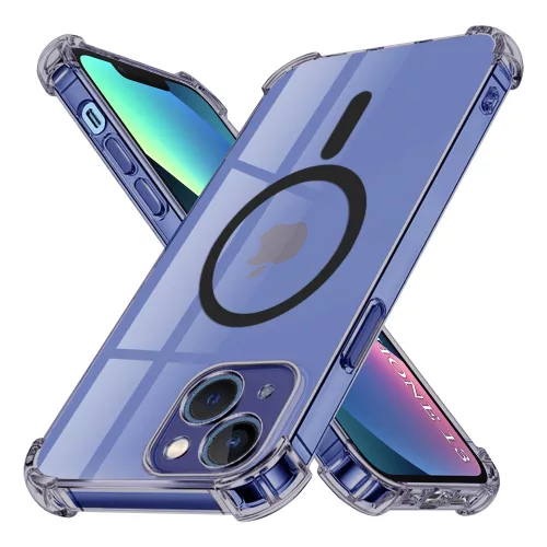 iPhone13 - Hátlap tok - (átlátszó-fekete) - Shockproof Szilikon Techsuit